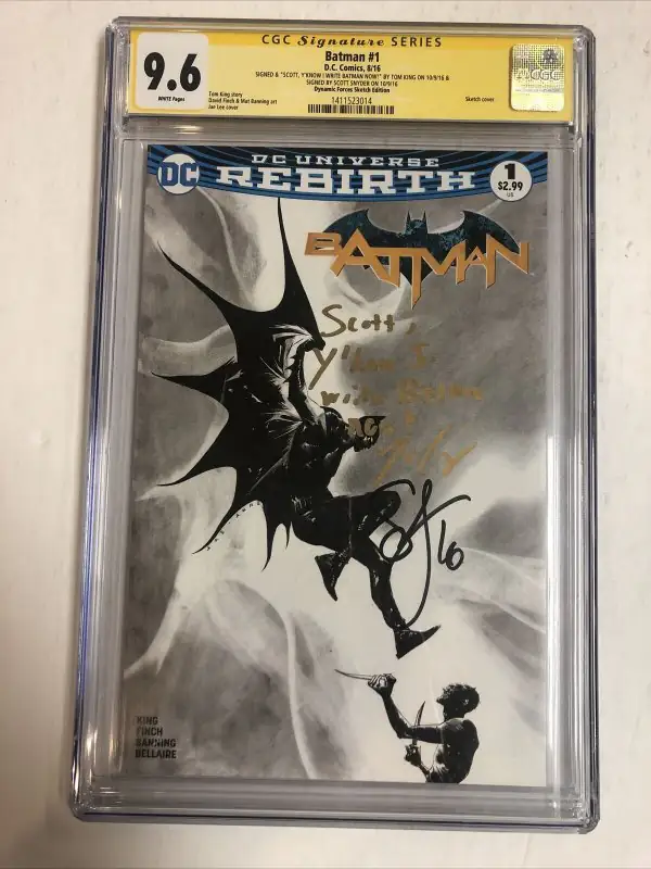 Batman #1 (DC Comics, 2016), CGC 9.6 graded comic book, Signature Series label — front cover in its holder