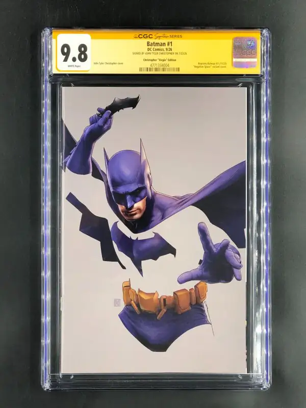 Batman #1 (DC Comics, 2026), CGC 9.8 graded comic book, Signature Series label — front cover in its holder