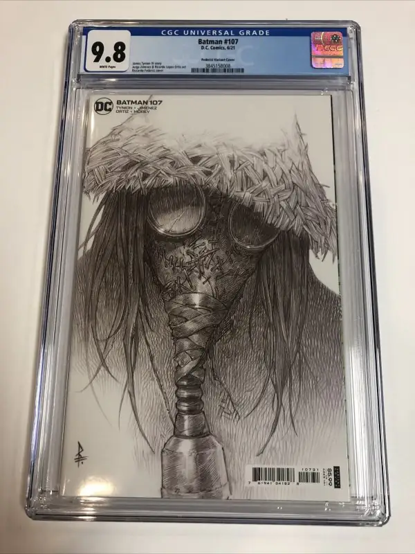 Batman #107 (DC Comics, 2021), CGC 9.8 graded comic book, Universal Blue label — front cover in its holder