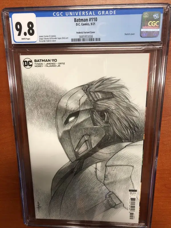 Batman #110 (DC Comics, 2021), CGC 9.8 graded comic book, Universal Blue label — front cover in its holder