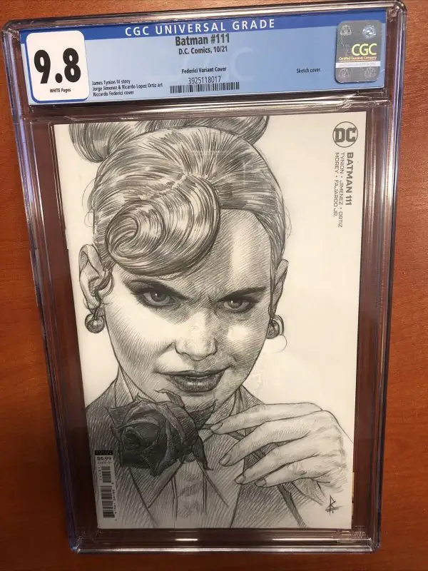 Batman #111 (DC Comics, 2021), CGC 9.8 graded comic book, Universal Blue label — front cover in its holder
