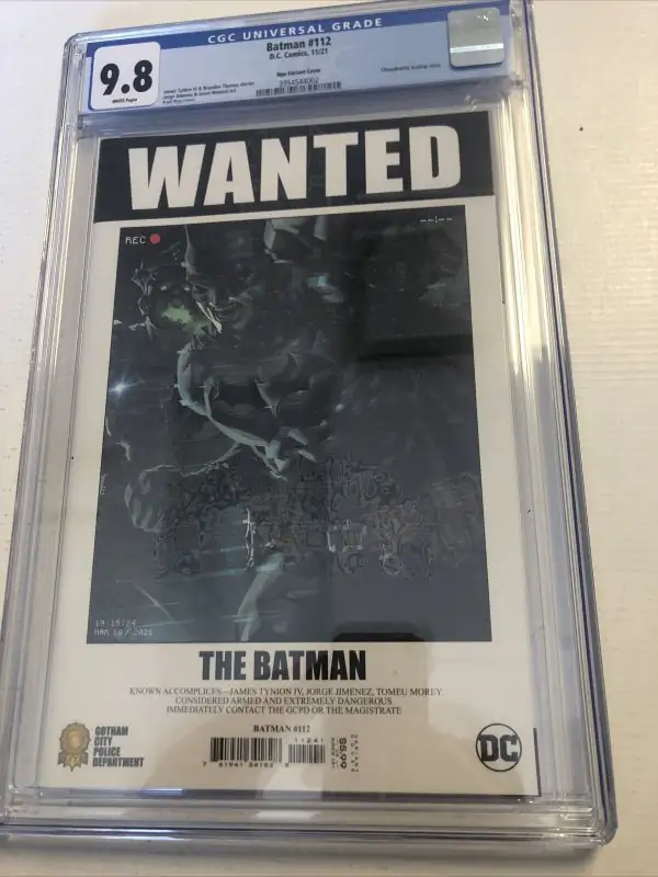 Batman #112 (DC Comics, 2021), CGC 9.8 graded comic book, Universal Blue label — front cover in its holder