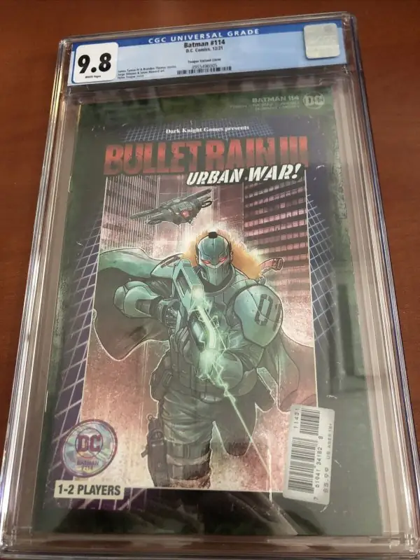 Batman #114 (DC Comics, 2021), CGC 9.8 graded comic book, Universal Blue label — front cover in its holder