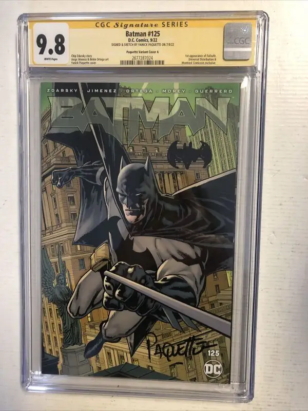 Batman #125 (DC Comics, 2022), CGC 9.8 graded comic book, Signature Series label — front cover in its holder