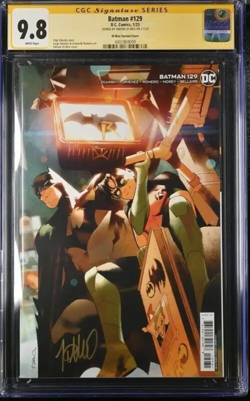 Batman #129 (DC Comics, 2023), CGC 9.8 graded comic book, Signature Series label — front cover in its holder