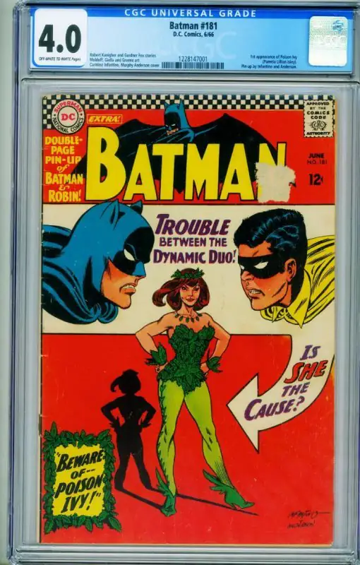 Batman #181 (DC Comics, 1966), CGC 4.0 graded comic book, Universal Blue label — front cover in its holder