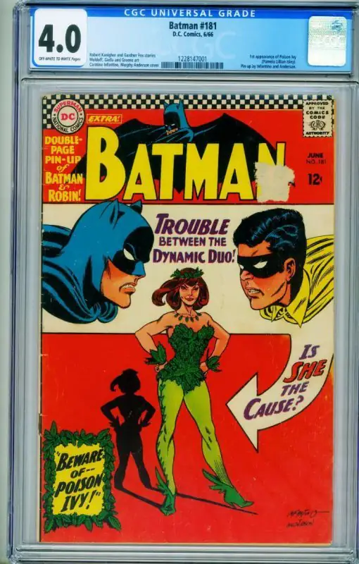 Batman #181 (DC Comics, 1966), CGC 4.0 graded comic book, Universal Blue label — front cover in its holder