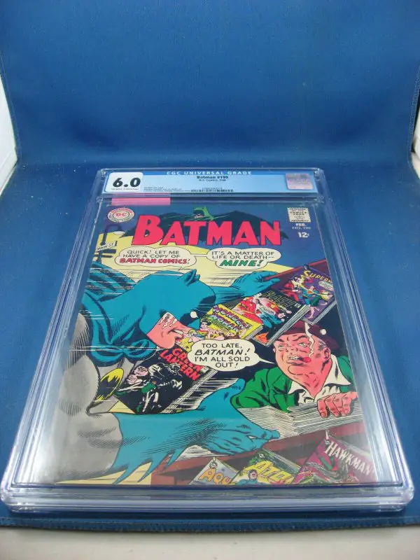 Batman #199 (DC Comics, 1968), CGC 6.0 graded comic book, Universal Blue label — front cover in its holder