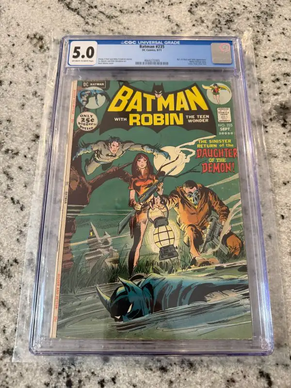Batman #235 (DC Comics, 1971), CGC 5.0 graded comic book, Universal Blue label — front cover in its holder
