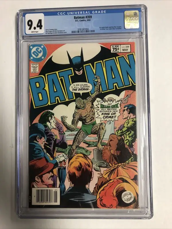 Batman #359 (DC Comics, 1983), CGC 9.4 graded comic book, Universal Blue label — front cover in its holder