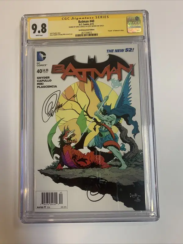 Batman #40 (DC Comics, 2015), CGC 9.8 graded comic book, Signature Series label — front cover in its holder
