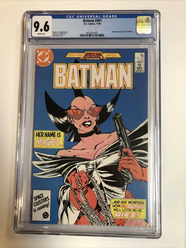 Batman #401 (DC Comics, 1986), CGC 9.6 graded comic book, Universal Blue label — front cover in its holder