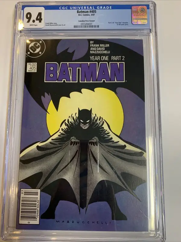 Batman #405 (DC Comics, 1987), CGC 9.4 graded comic book, Universal Blue label — front cover in its holder