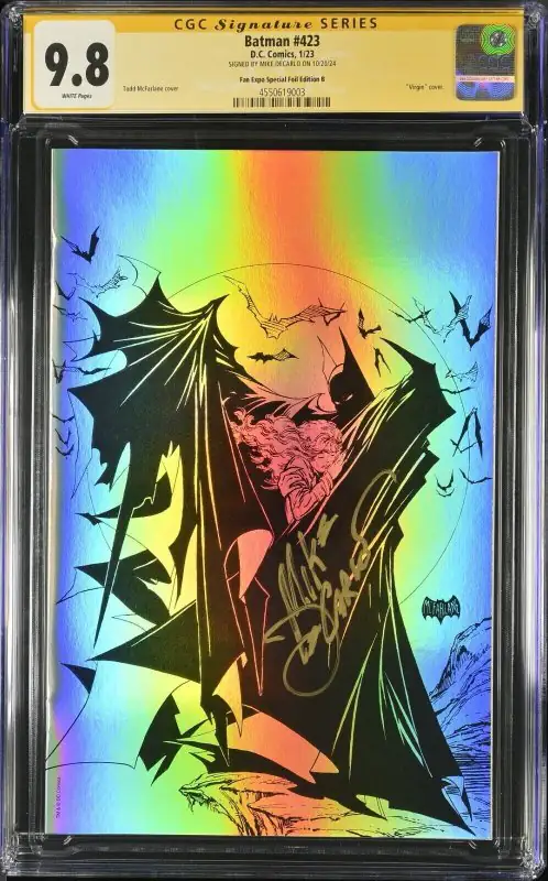 Batman #423 (DC Comics, 2023), CGC 9.8 graded comic book, Signature Series label — front cover in its holder