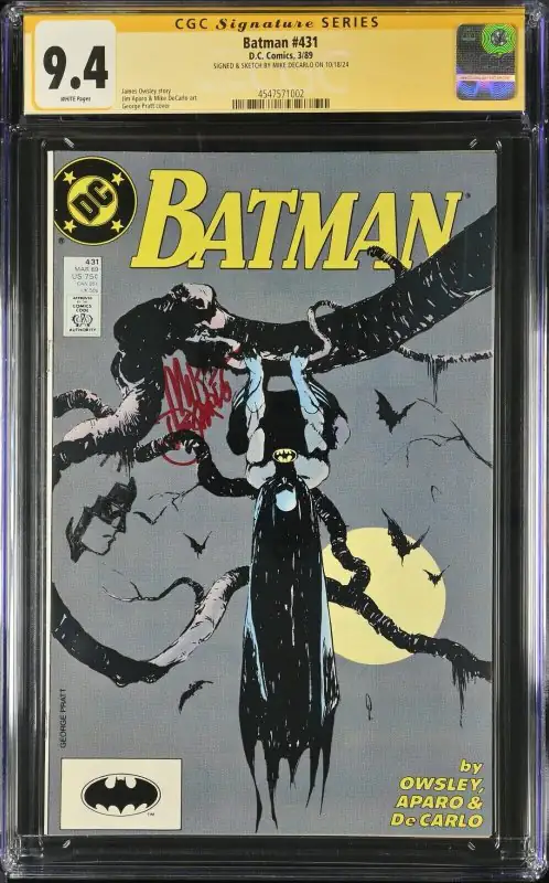 Batman #431 (DC Comics, 1989), CGC 9.4 graded comic book, Signature Series label — front cover in its holder