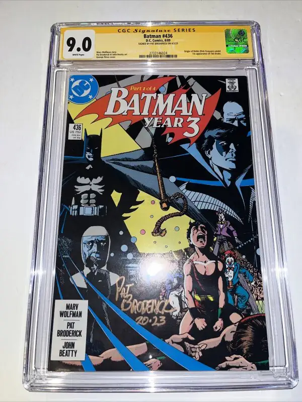 Batman #436 (DC Comics, 1989), CGC 9.0 graded comic book, Signature Series label — front cover in its holder