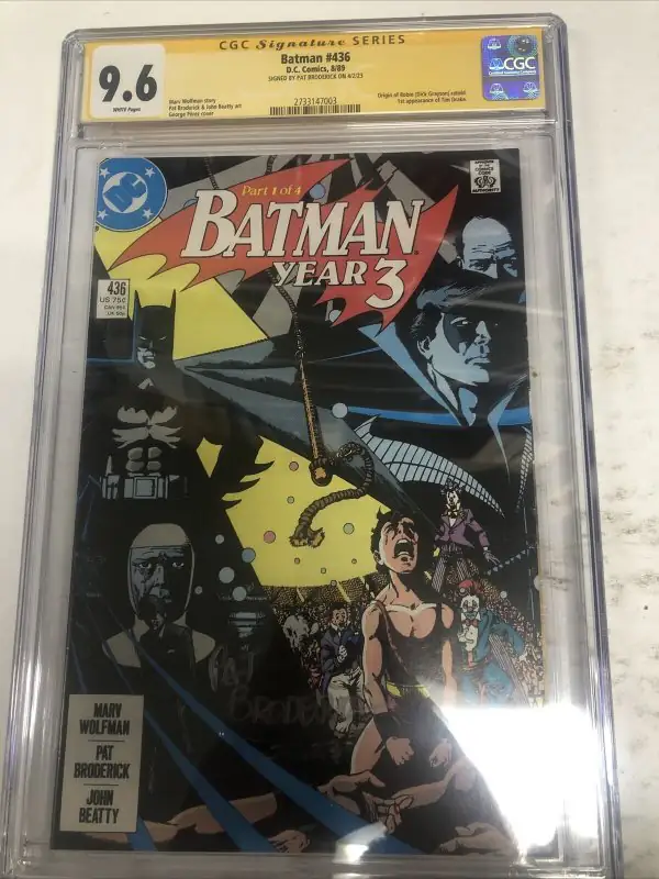 Batman #436 (DC Comics, 1989), CGC 9.6 graded comic book, Signature Series label — front cover in its holder