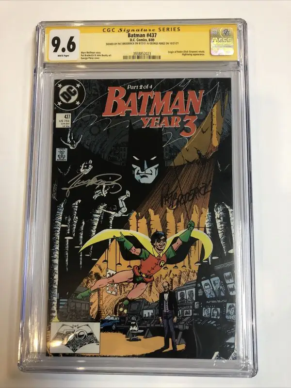 Batman #437 (DC Comics, 1989), CGC 9.6 graded comic book, Signature Series label — front cover in its holder