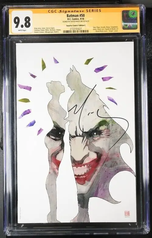 Batman #50 (DC Comics, 2018), CGC 9.8 graded comic book, Signature Series label — front cover in its holder
