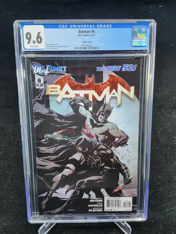 Batman #6 (DC Comics, 2012), CGC 9.6 graded comic book, Universal Blue label — front cover in its holder