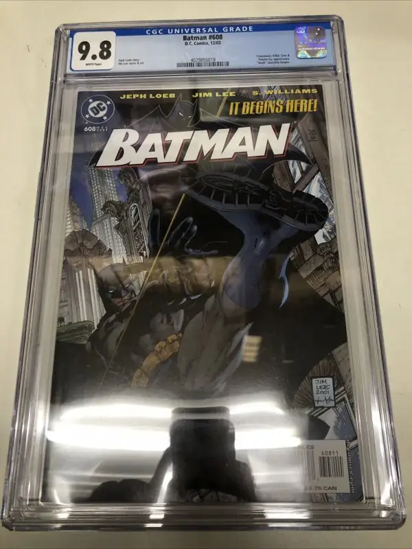 Batman #608 (DC Comics, 2002), CGC 9.8 graded comic book, Universal Blue label — front cover in its holder