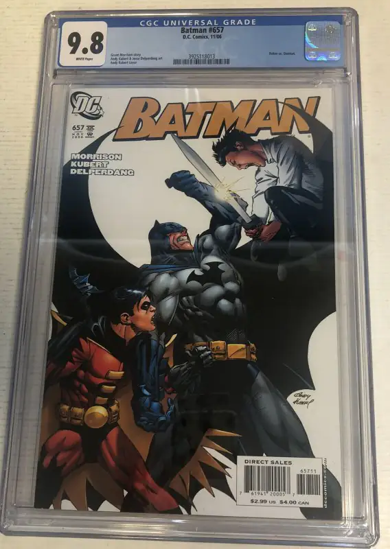 Batman #657 (DC Comics, 2006), CGC 9.8 graded comic book, Universal Blue label — front cover in its holder