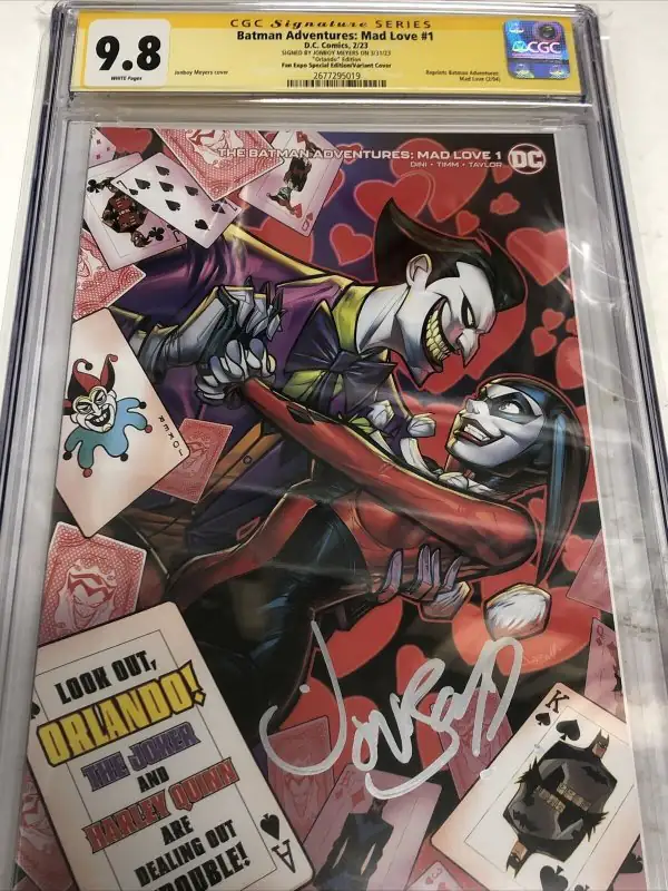 Batman Adventures Mad Love #1 (DC Comics, 2023), CGC 9.8 graded comic book, Signature Series label — front cover in its holder