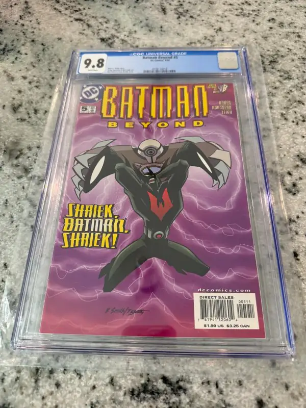 Batman Beyond #5 (DC Comics, 2000), CGC 9.8 graded comic book, Universal Blue label — front cover in its holder