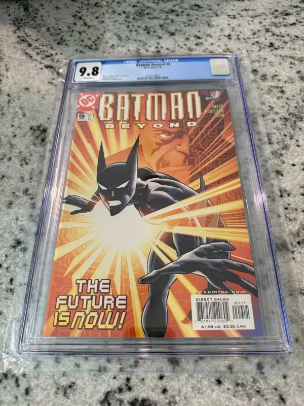 Batman Beyond #9 (DC Comics, 2000), CGC 9.8 graded comic book, Universal Blue label — front cover in its holder