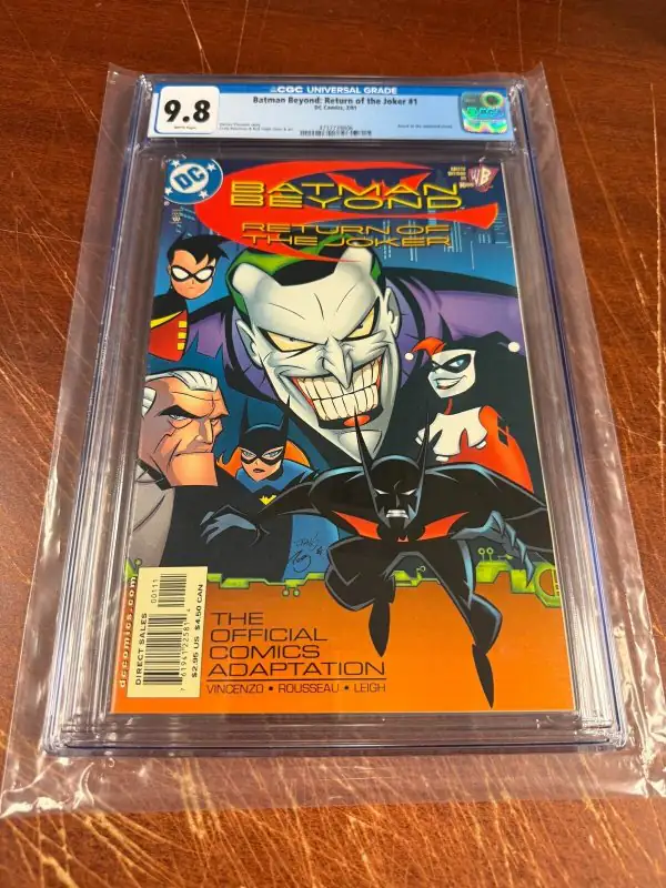 Batman Beyond Return of the Joker #1 (DC Comics, 2001), CGC 9.8 graded comic book, Universal Blue label — front cover in its holder