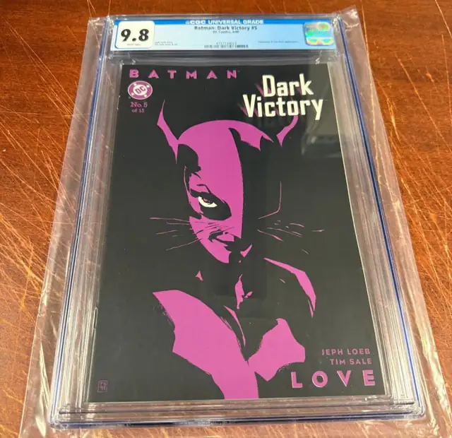 Batman Dark Victory #5 (DC Comics, 2000), CGC 9.8 graded comic book, Universal Blue label — front cover in its holder
