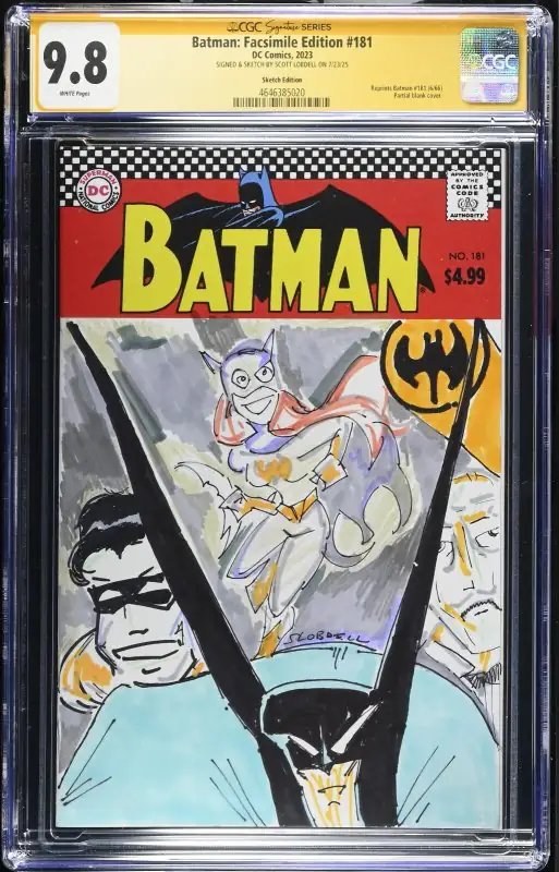 Batman: Facsimile Edition #181 (DC Comics, 2023), CGC 9.8 graded comic book, Signature Series label — front cover in its holder