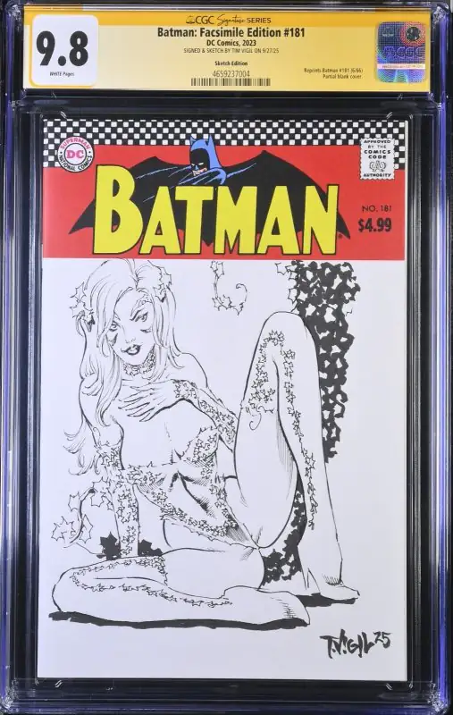 Batman: Facsimile Edition #181 (DC Comics, 2023), CGC 9.8 graded comic book, Signature Series label — front cover in its holder