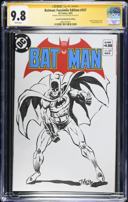 Batman Facsimile Edition #357 (DC Comics, 2023), CGC 9.8 graded comic book, Signature Series label — front cover in its holder