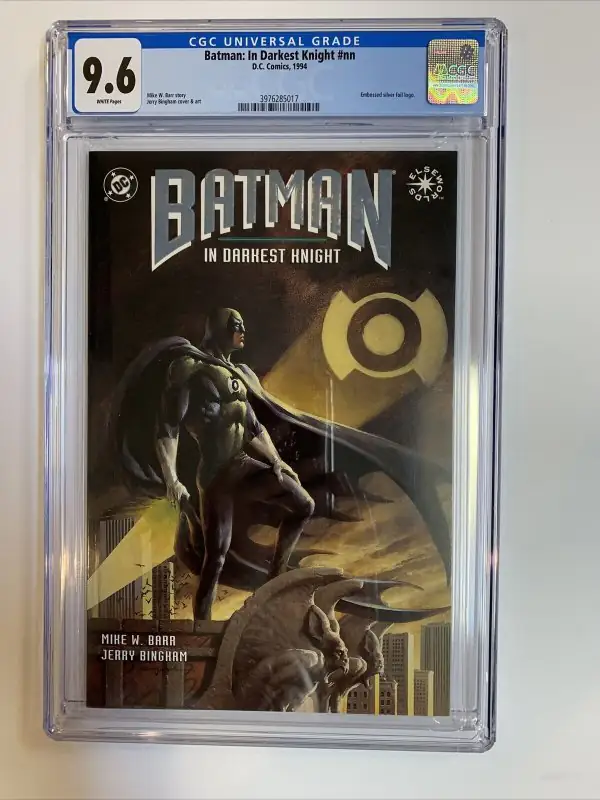 Batman in Darkest Knight (DC Comics, 1994), CGC 9.6 graded comic book, Universal Blue label — front cover in its holder