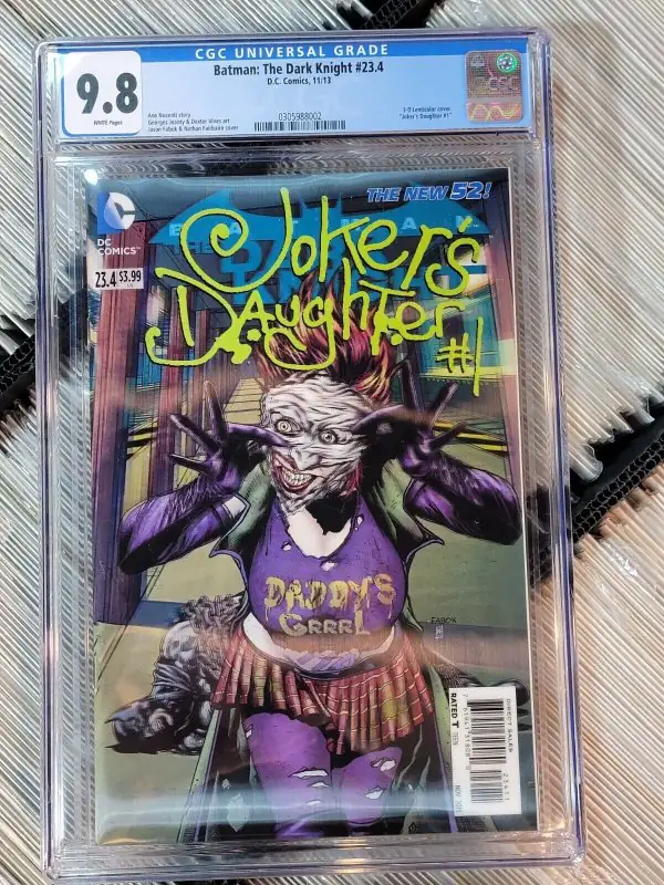 Batman the Dark Knight #23.4 (DC Comics, 2013), CGC 9.8 graded comic book, Universal Blue label — front cover in its holder