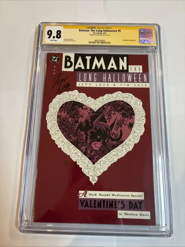 Batman the Long Halloween #5 (DC Comics, 1997), CGC 9.8 graded comic book, Signature Series label — front cover in its holder