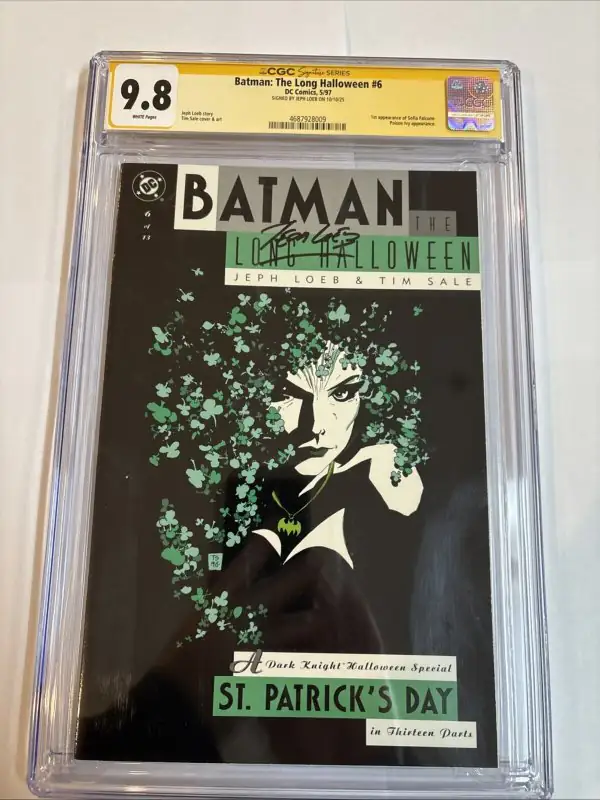 Batman the Long Halloween #6 (DC Comics, 1997), CGC 9.8 graded comic book, Signature Series label — front cover in its holder