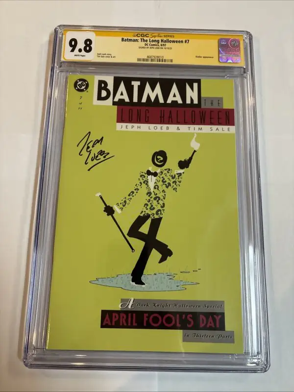Batman the Long Halloween #7 (DC Comics, 1997), CGC 9.8 graded comic book, Signature Series label — front cover in its holder