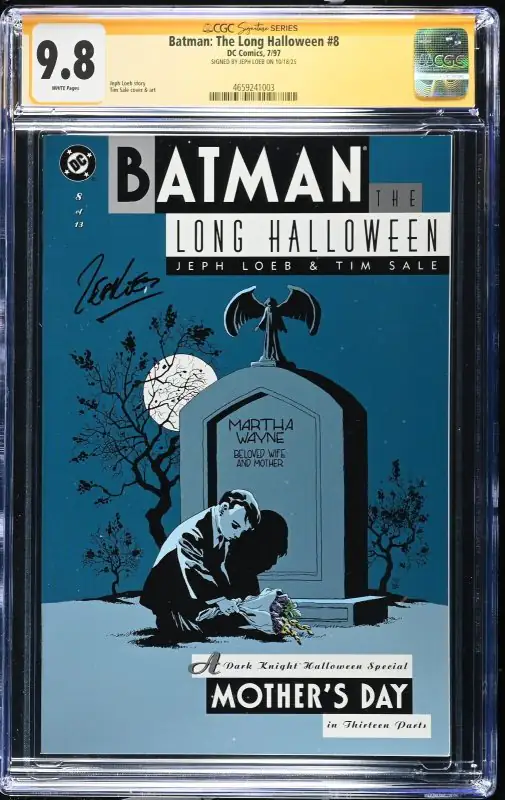 Batman the Long Halloween #8 (DC Comics, 1997), CGC 9.8 graded comic book, Signature Series label — front cover in its holder