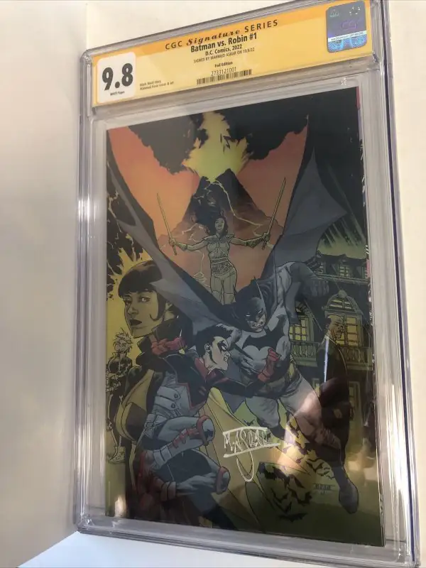 Batman vs. Robin #1 (DC Comics, 2022), CGC 9.8 graded comic book, Signature Series label — front cover in its holder
