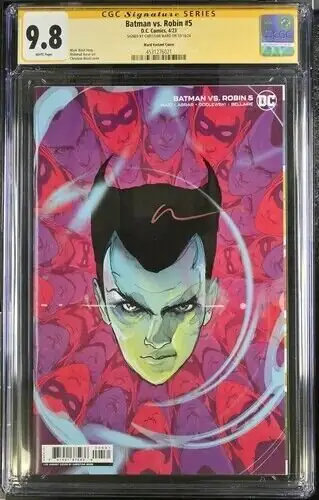 Batman vs. Robin #5 (DC Comics, 2023), CGC 9.8 graded comic book, Signature Series label — front cover in its holder