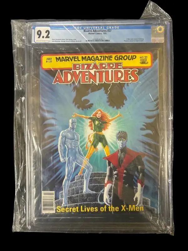 Bizarre Adventures #27 (Marvel Comics, 1981), CGC 9.2 graded comic book, Universal Blue label — front cover in its holder