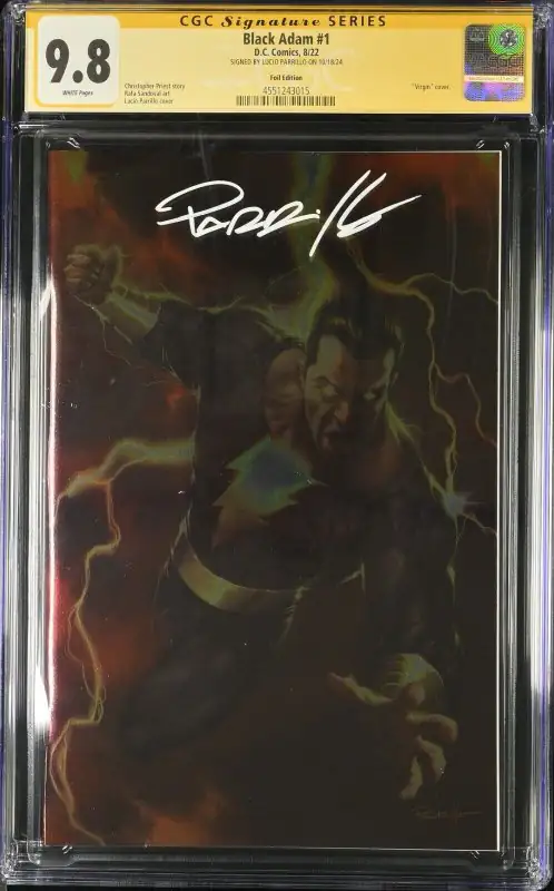 Black Adam #1 (DC Comics, 2022), CGC 9.8 graded comic book, Signature Series label — front cover in its holder
