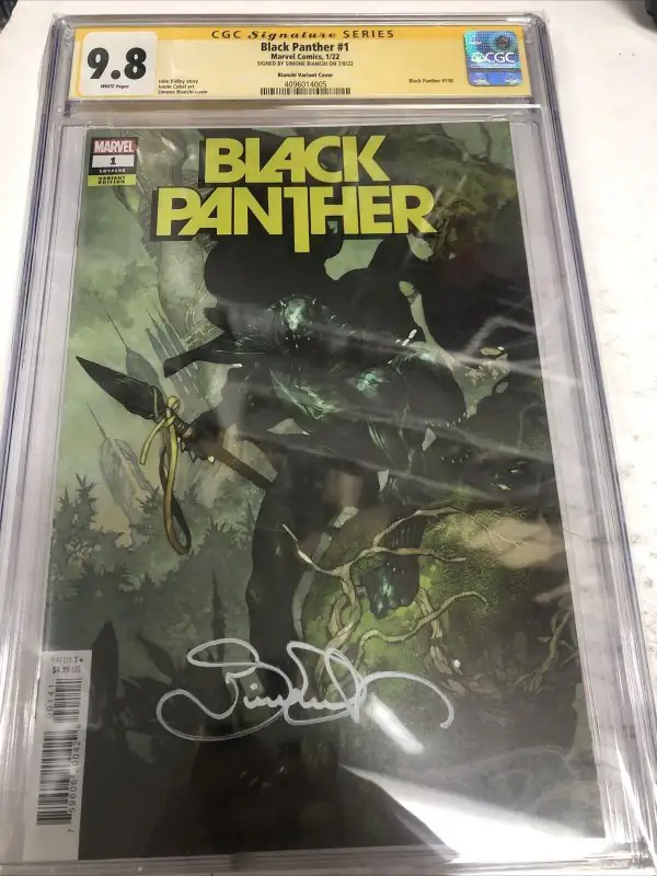 Black Panther #1 (Marvel Comics, 2022), CGC 9.8 graded comic book, Signature Series label — front cover in its holder