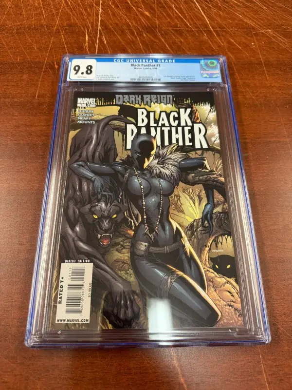 Black Panther #1 (Marvel Comics, 2009), CGC 9.8 graded comic book, Universal Blue label — front cover in its holder
