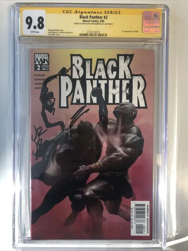 Black Panther #2 (Marvel Comics, 2005), CGC 9.8 graded comic book, Signature Series label — front cover in its holder