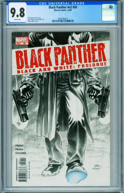 Black Panther #50 (Marvel Comics, 2003), CGC 9.8 graded comic book, Universal Blue label — front cover in its holder