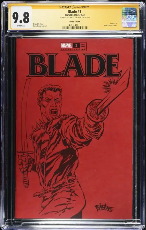 Blade #1 (Marvel Comics, 2023), CGC 9.8 graded comic book, Signature Series label — front cover in its holder