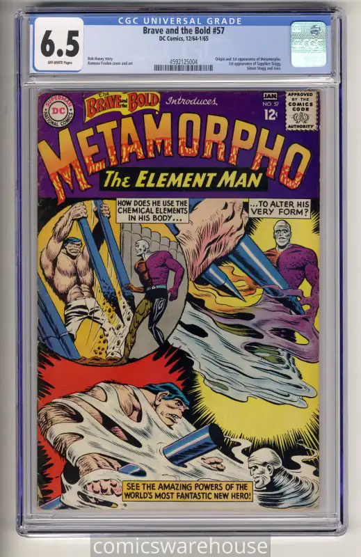Brave and the Bold #57 (DC Comics, 1964), CGC 6.5 graded comic book, Universal Blue label — front cover in its holder